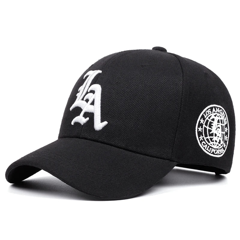 2025 New LA Letter Side Earth Embroidery Women's Fashion Baseball Hat Casual Hat Men's Outdoor Sports Sunshade Hat Hip Hop Hat