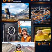 Rugged Smartphone 5G Cubot KingKong 11, 10200mAh Battery, Dimensity 7025, 6nm, 2.5GHz, 32GB RAM(16+16), 256GB ROM,108MP Camera