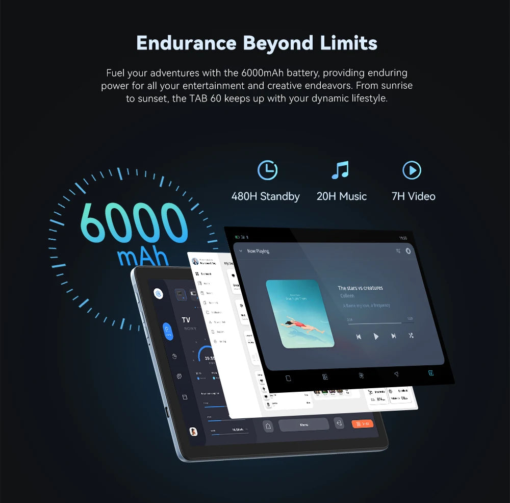 Cubot TAB 60, 2024 New Android Tablet, Octa-Core, 8GB RAM (4GB+4GB), 128GB ROM, 10.1-Inch HD+ Screen, 6000mAh, OTG, WiFi 6