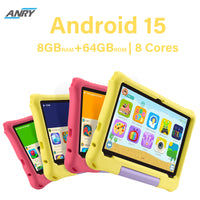 ANRY 10.1 inch Kids Android 15 Tablet 8GB (4+4GB) RAM 64GB ROM 5000Mah Octa-core 5G Wifi Children's Learning Educational Tablets