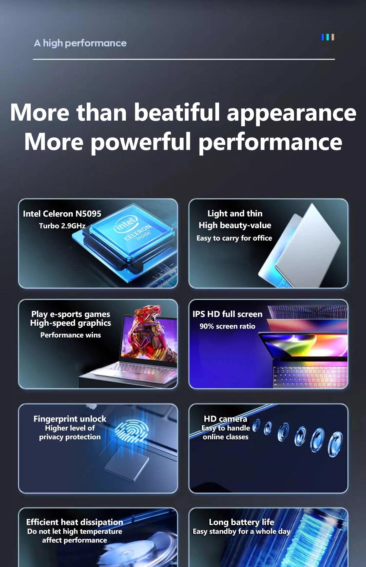 CARBAYTA Windows 10 11 Pro Ram 16GB Rom 128GB 256GB 512GB 1TB SSD Ultrabook Computer 5G Wifi Bluetooth Cheap Office  Game Laptop