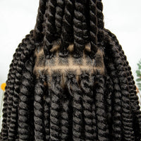 16" Full Lace Twisted Braided Wigs for Black Women Synthetic HD Lace Front Braids Wigs with Baby Hair Natural Lace Braiding Wigs