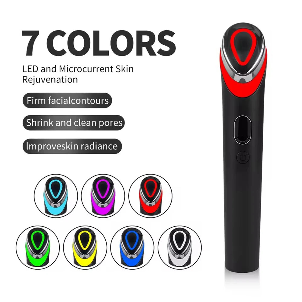 7 Colors EMS Microcurrent Facial Massager Age-R Booster Pro Anti Wrinkle Lift Device Home Use Beauty Tool for Skin Care & Rejuve
