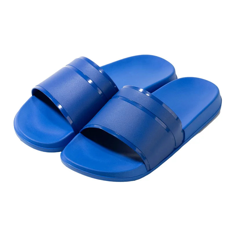 2024 New Summer Men's Solid Home Slides Casual Non Slip Open Toe Slides For Indoor Walking And Bathroom Shower