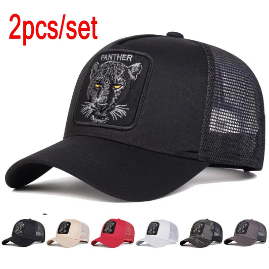 Unisex PANTHER Embroidery Baseball Net Caps Spring and Summer Outdoor Adjustable Casual Hats Sunscreen Hat