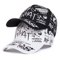 Unisex What Gossip Graffiti Print Baseball Caps Spring Autumn Outdoor Adjustable Casual Hats Sunscreen Hat