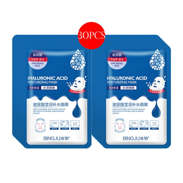 30pcs BIOAQUA skincare Face Masks Women Face skin care Sheet Mask Moisturizing Anti-wrinkle Hydrating Snail Korean Facial Mask