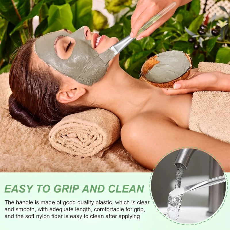 12/6/2pcs Facial Mask Brushes Set Face-Mask Applicator Soft Facial Application Brush with Clear Plastic Handle for Skin Care