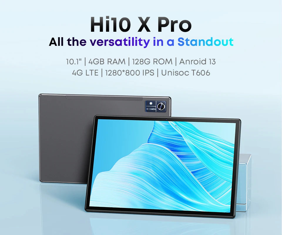 CHUWI Hi10X Pro Tablet 4G LTE Android 13 Widevine L1 10.1" IPS Core Unisoc T606 4GB RAM 128GB ROM Tablets 2.4G/5G Wifi 7000Mah