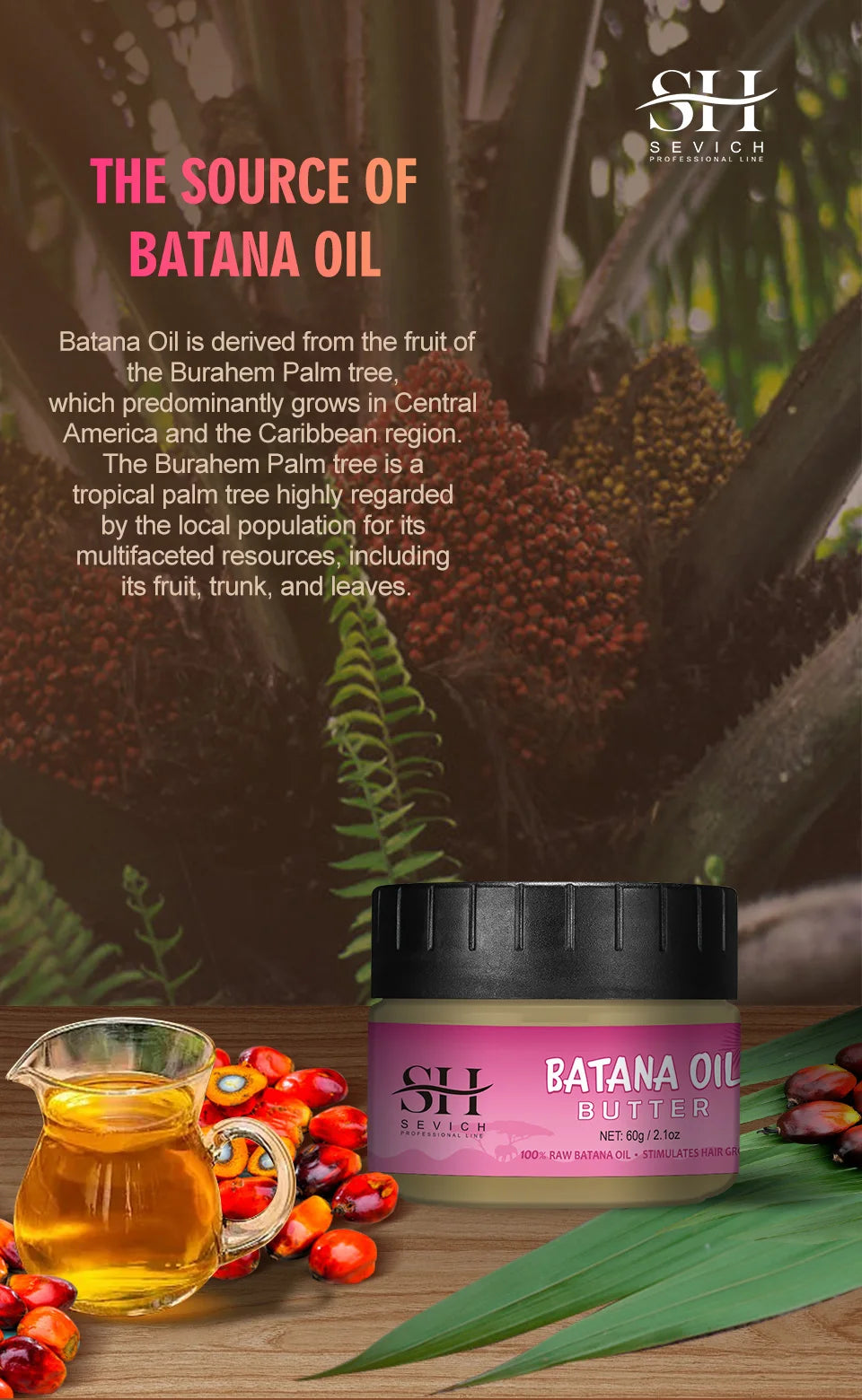 100% Pure Batana Oil From Honduras Natural Batana Butter For Hair Growth Alopecia Areata Hair Loss Treatment For Men & Women