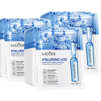 10pcs SADOER 24K Gold Vitamin C Hyaluronic Acid Face Mask Facial Moisturizing Firming Hydrating Facial Masks Skin Care Products