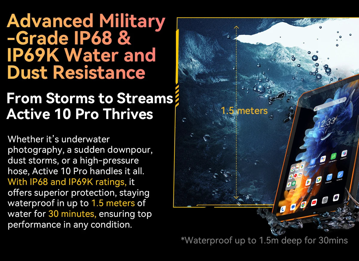 [World Premiere] Blackview Active 10 Pro Rugged Tablets 5G MTK 7300, 11" FHD+ Display, 12GB 512GB, 30000mAh Battery 108MP Camera
