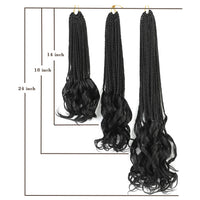 14 18 24 Inch French Curl Box Braids Crochet Hair Ombre Brown to Blonde Prelooped Synthetic French Curls Braiding Hair for Women