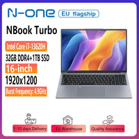 N-one NBook Turbo Intel i7-13620H 16 inch Gaming Laptop 32GB+1TB SSD Computer 1920*1200, 5000mAh, Wi-Fi 5,Bluetooth 4.2,10C/16T