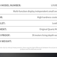 Fashion Mens Watches Top Brand Luxury Genuine Leather Strap Quartz Men's Watch Business Casual Date Chronograph Watch Men