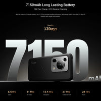 Fossibot F112 PRO 5G Rugged Smartphone 6.88" HD+ 7150mAh 24GB(8+16) 256GB Mobile Phone 50MP Environmentally Friendly Cellphone