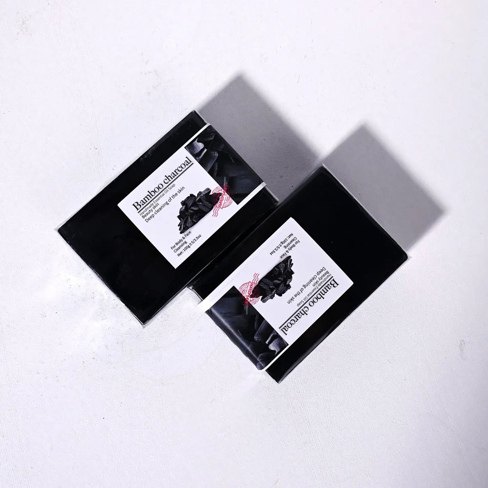 100g Bamboo Charcoal Soap Natural Organic Activated Charcoal Private Label Handmade Blackhead Removal Whitening Black Soap