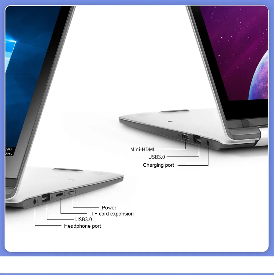 2 in 1 mini Laptop Computer Portable Touch Screen 11.6" Intel N4020 8GB 512GB Windows 11 Pro Office Learning Tablet PC Notebook