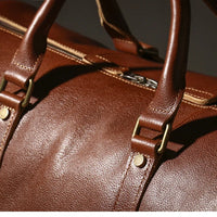 LUOKIR High Quality Men's Travel Bag Genuine Leather Luxury Luggage Bag Women's Weekend Duffle Bag Vintage Business Handbag