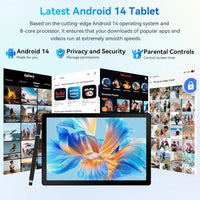 URAO A10L Android 14 Tablet 10.1-inch 12GB RAM 64GB ROM Octa-Core 5G WiFi with Keyboard Mouse Touch Pen Headset Case Tablet Kit