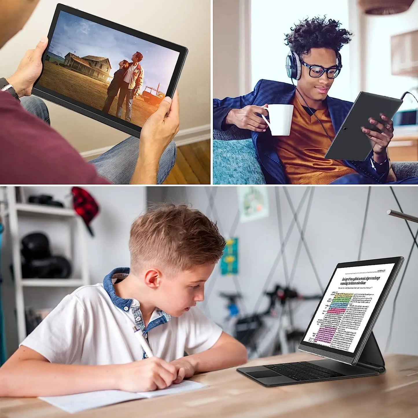 Global Version 14 Inch 1920x1080 IPS Big Screen Tablet PC 5+13MP Camera 12+256GB Deca-Core планшет 2 IN 1 Tablets Android Laptop