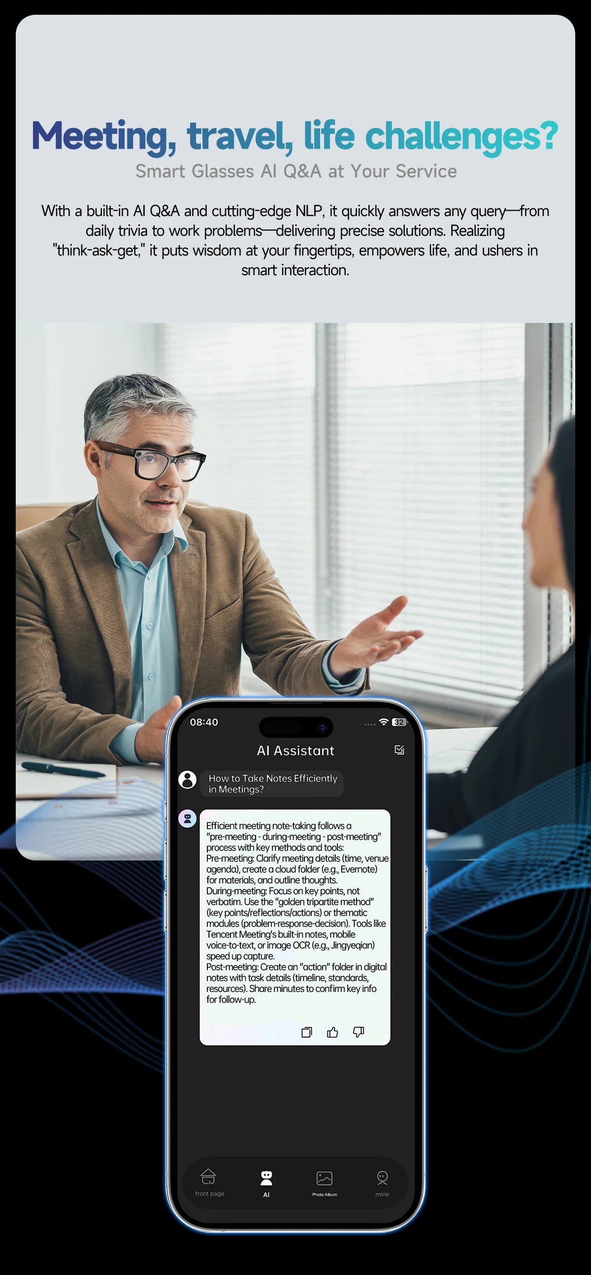 AI Smart Glasses with 8MP Camera Video Recording 100+ Languages Translation Sunglasses Bluetooth Call Music Play Men Women 2025