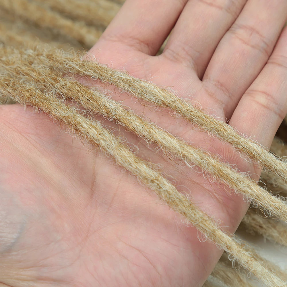 24 inch Synthetic Double Ended Dreadlock Extensions Brownish Blonde Fake Dreads Extensions Reggae Hippie Dreads for Women
