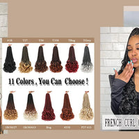 14 18 24 Inch French Curl Box Braids Crochet Hair Ombre Brown to Blonde Prelooped Synthetic French Curls Braiding Hair for Women