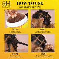 African Biotin Braid gel 100g Edges Control Twist Gel Tames Frizz & Edges Jojoba Oil Styling Braiding Gel Anti Hair Loss Wax，Loc