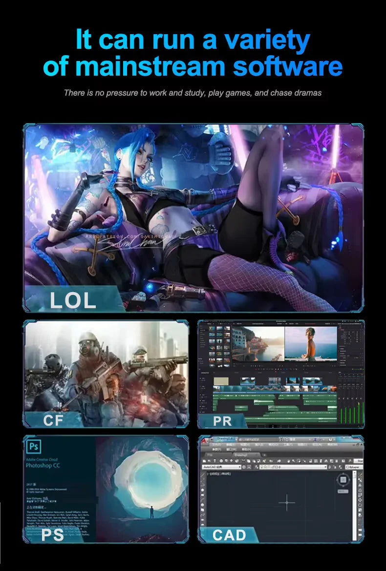 15.6" Ultra Slim Intel Core i7 6500U Laptop Computer Windows 11 16GB DDR4 1TB SSD Notebook PC Fingerprint Unlock Gaming Laptops