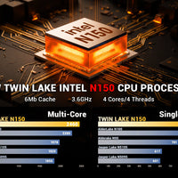 Firebat Laptop AT15 15.6 Inch Intel N150 DDR4 16GB RAM 512GB 1TB SSD 1920*1080 Windows 11 Notebook Backlit Integrated Numpad