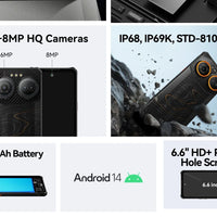 IIIF150 Air3S Rugged Smartphone Phone 6.6" 16GB(4+12) 128GB 16MP Camera Telephone Portable 5500mAh Android 14 NFC Call Phone