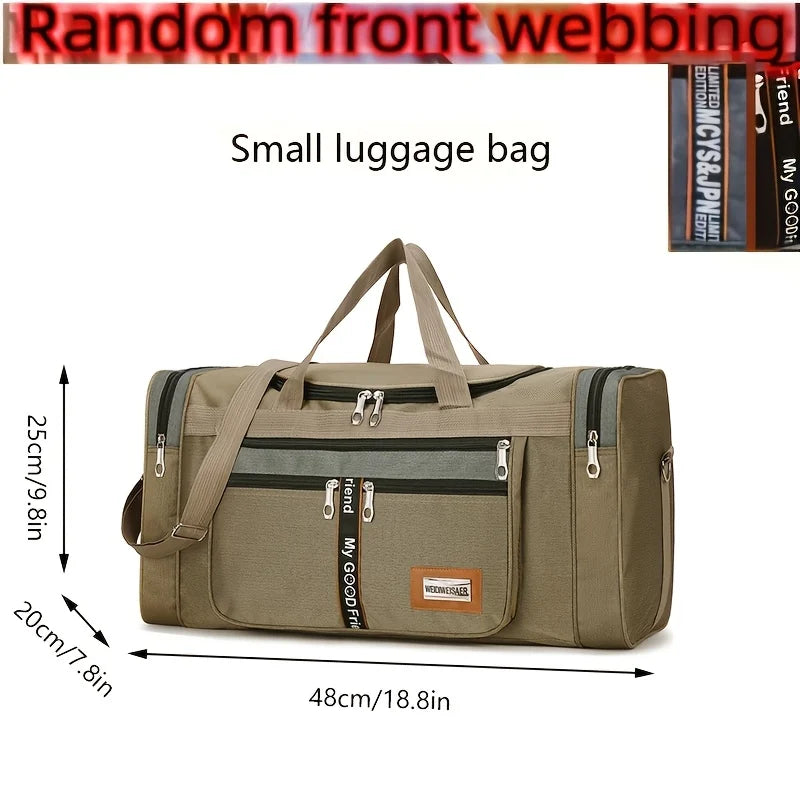 Large Capacity Multifunctional Nylon Luggage Bag Foldable Portable Travel Duffel for Men Business Trip Clothing Storage