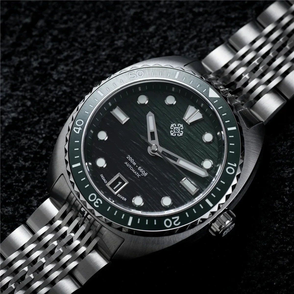 2025 New IXDAO IPOSE Automatic Mechanical Men Watch JD-X07S Dragon Scale Pattern Watch Stainless Steel BWG-9 Diving reloj hombre