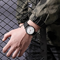 YIKAZE Fashion Men's Watches Luxury Military Men Quartz Watch Canvas Strap Luminous Hands Clock Sports Wristwatch for Man Male