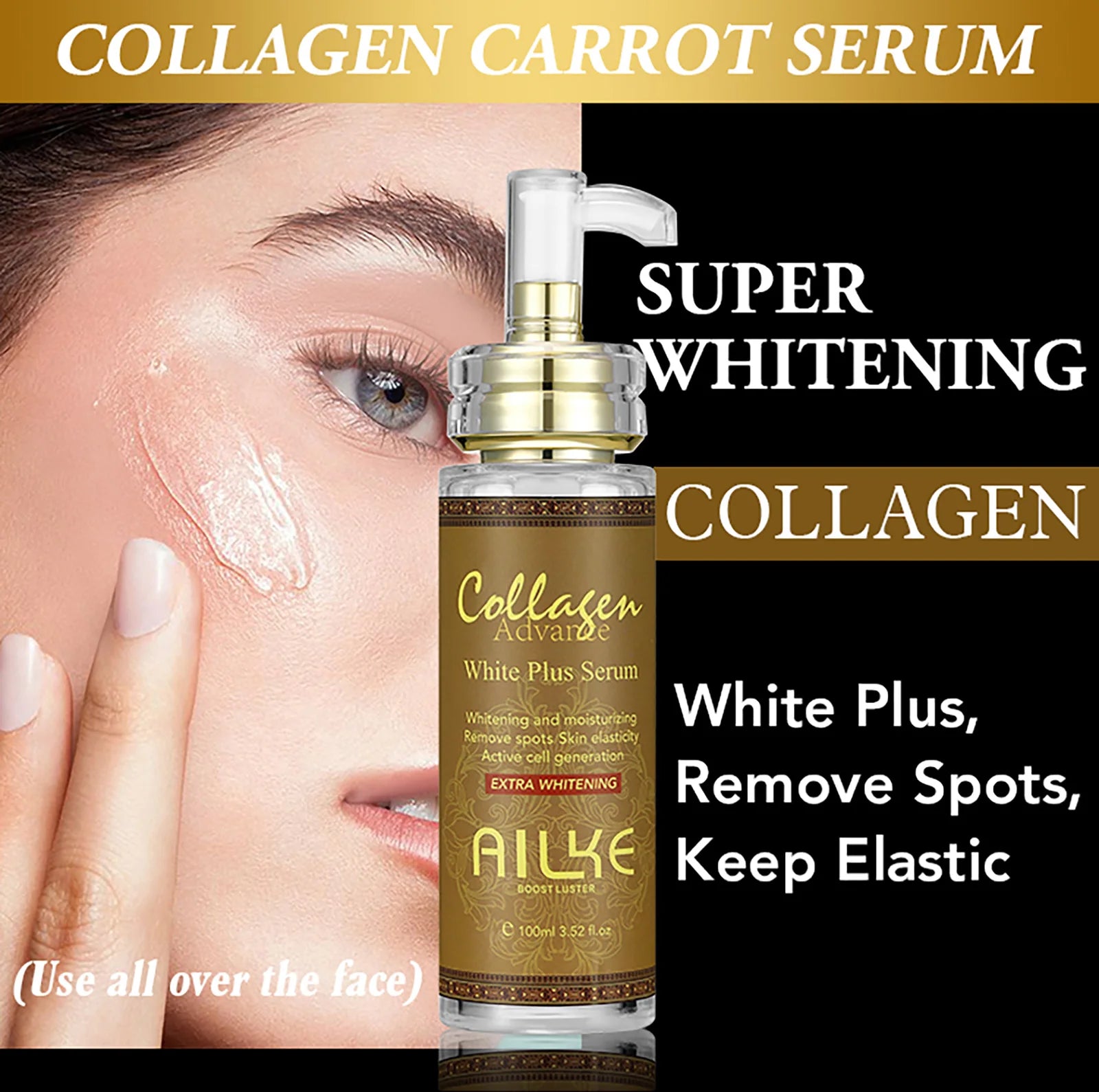 AILKE Collagen Women Skin Care Set, Moisturizing, Whitening, Youther, Remove Freckle, Dark and Black Spots, Skin Lightening Kit