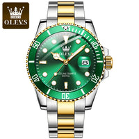 OLEVS 5885 Top Brand Classic Men's Quartz Watch Luminous Hands Calendar Display Stainless Steel Strap Waterproof Men's Watch