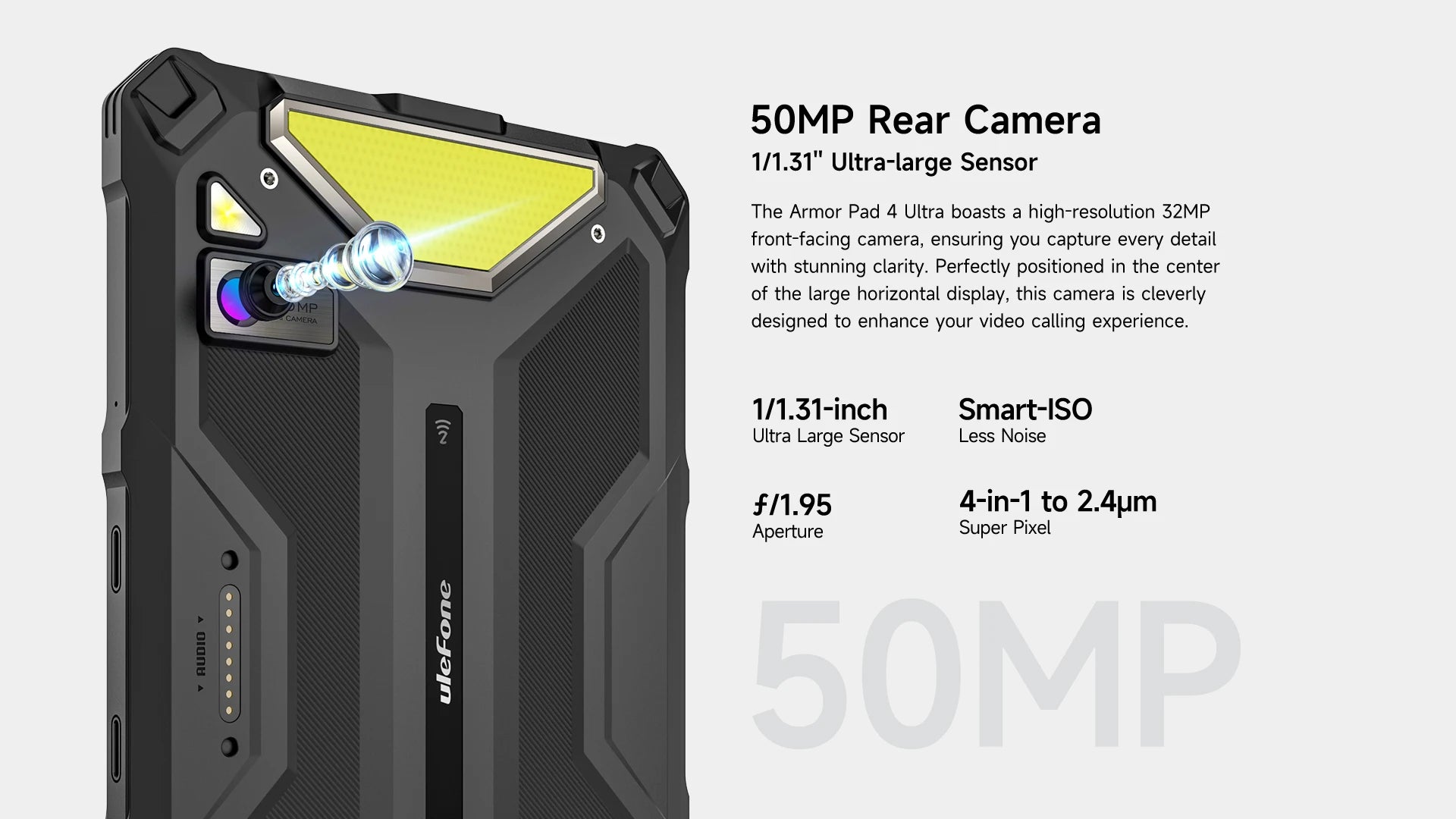 5G Rugged Tablet Ulefone Armor Pad 4 Ultra IP68/IP69K LED Light 11800mAh Battery,fast charging 16GB+256GB 50MP