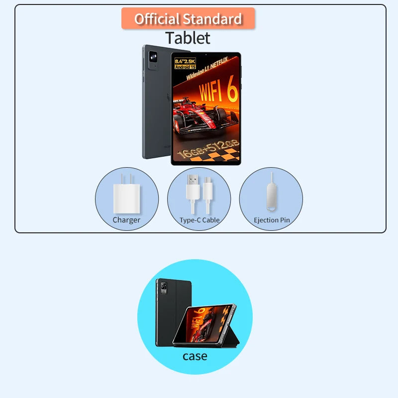 Headwolf FPad7Pro SIM 4G LTE Gaming Tablet 8.4" 2.5K FHD Display Screen 16GB 512GB MTK 7050 CPU,8MP/16MP Camera, WiFi 6 tablet