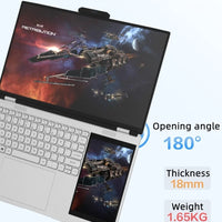 New Arrivals 12th Generation Intel N100 Dual Screen Laptop Gaming Laptop 15.6inch 2K LCD+7inch IPS Touch Screen PC Portable