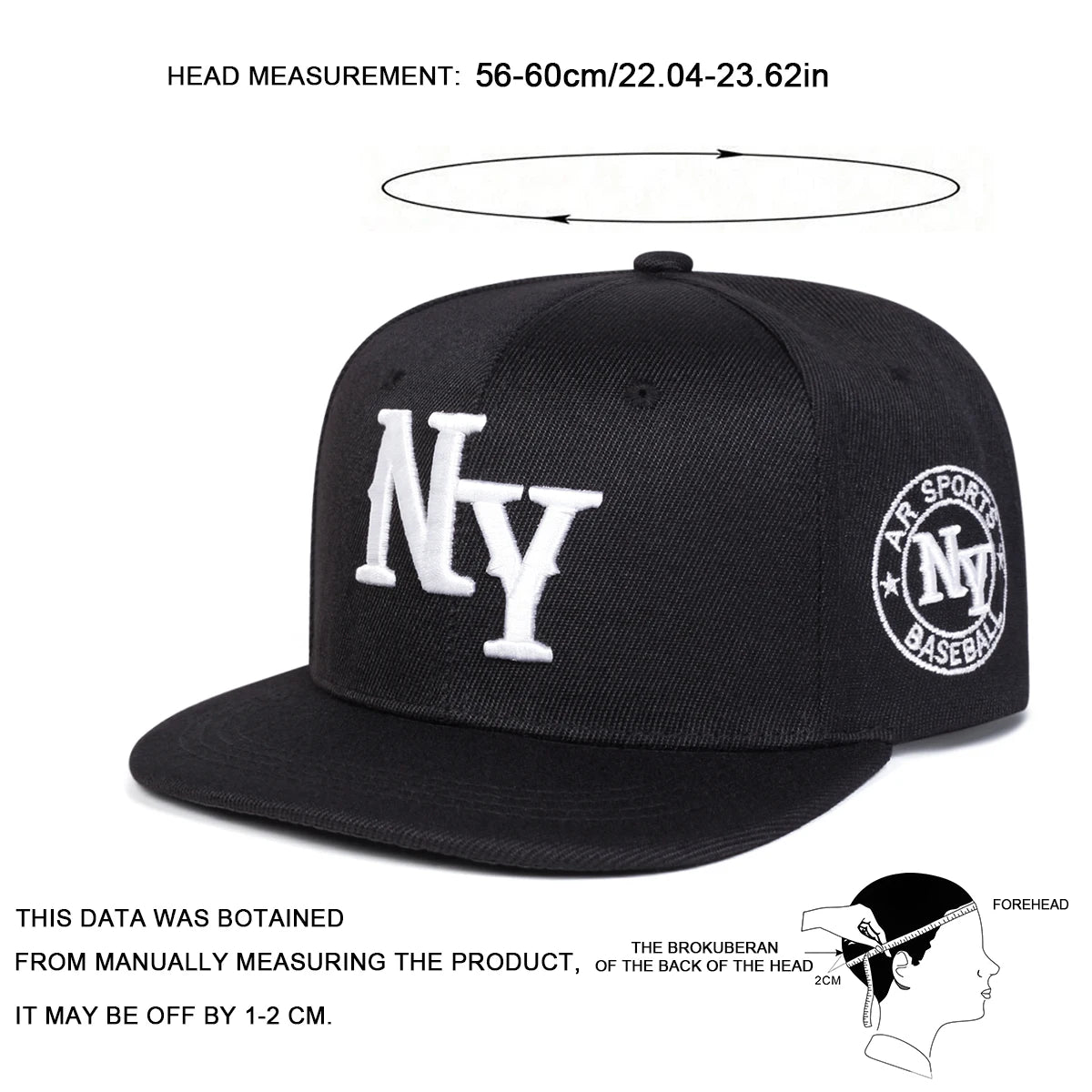Unisex NY Letter Embroidery Hip-hop Hats Spring and Autumn Outdoor Adjustable Casual Baseball Caps Sunscreen Hat Sports Cap
