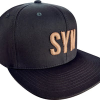 SYNDICATE SNAPBACK CAP BLACK GOLD 6 panel Unisex 56-62 casual outdoor cycling baseball running casual cap Men's