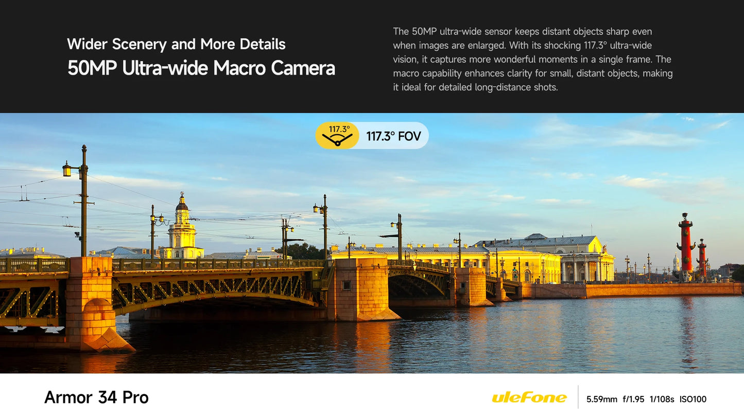 【World Premiere】Ulefone Armor 34 Pro 5G AI Rugged Phone 25500mAh Up to 32GB+512GB Built-in Projector 120Hz 6.95" NFC Smartphone