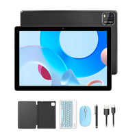 BAKEN 10-inch Android 15 tablet, quad-core processor, 12GB (3+9 expansion) RAM + 64GB storage, 5G WiFi, 1280*800 dual cameras