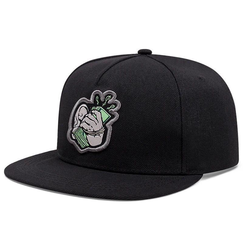 2025 Fashion Creative Flat Edge Mesh Hat Handheld USD Embroidered Street Pop HipHop Hat Daily Life Leisure Sunshade Baseball Hat