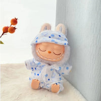 15cm/17cm Labubu I II Dolls Clothes Cute Eye Mask Pajamas Three Piece Set Accessories Clothing Plush Doll'S Clothes
