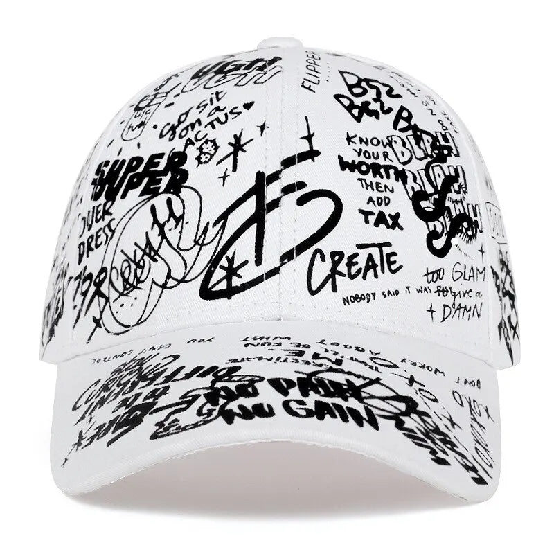 Unisex Letter Geometry Printing Snapback Baseball Caps Spring and Autumn Outdoor Adjustable Casual Hats Sunscreen Hat