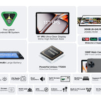 Global Version DOOGEE U11 Pro Android 15 Tablet PC 11 inch Ultra-clear 90Hz Display 30GB(6 + 24) 256GB 8580mAh Battery Tablet