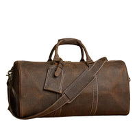 PHILI BULL Leather Men's Bags Vintage Travel  Duffle Bag Weekend Bag  Handbags  Messenger Bags Luggage Bag With Shoe Compartment