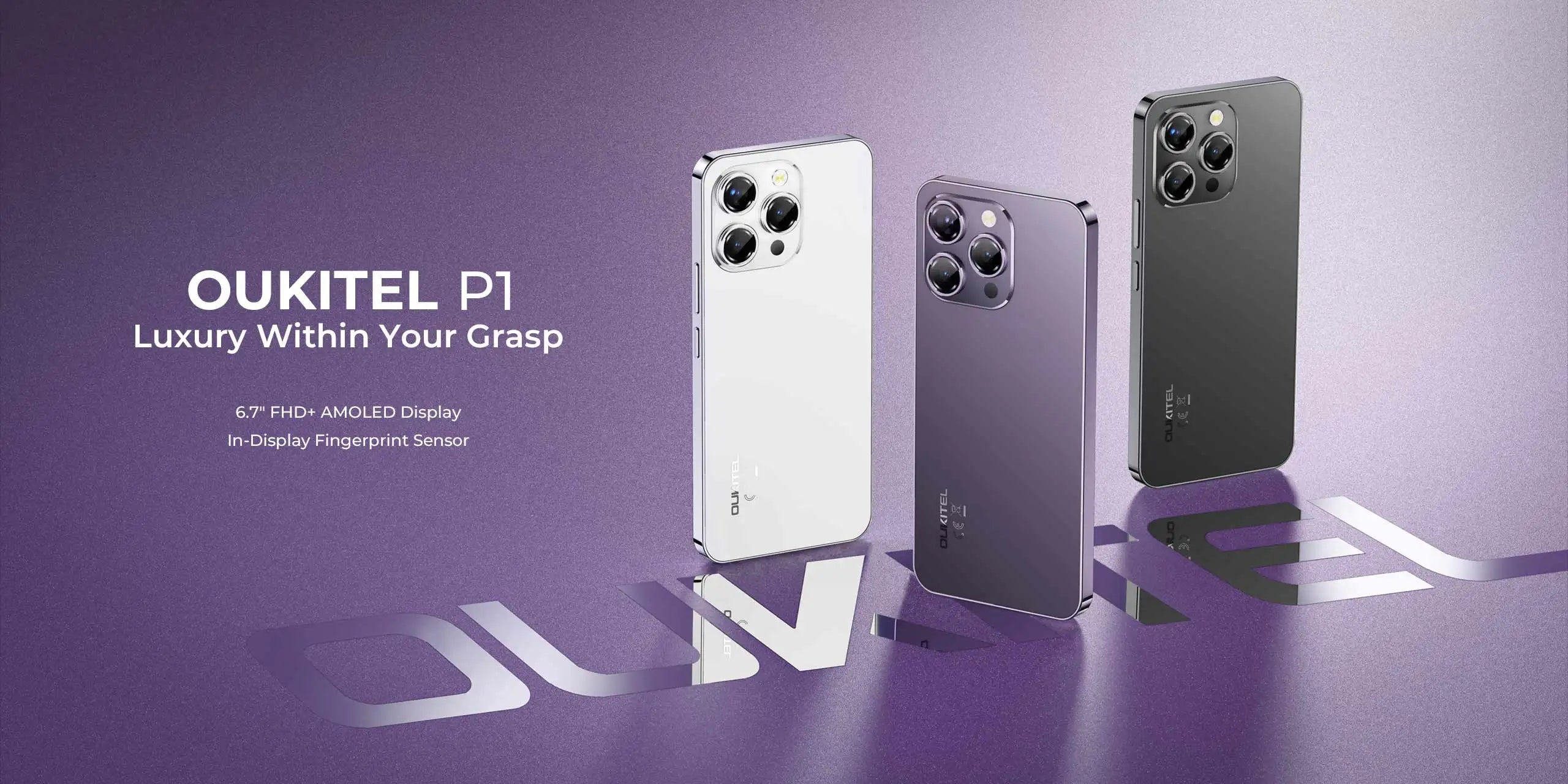 OUKITEL P1 Smartphone Global Version 6.7'' 120Hz AMOLED Display 8GB 256GB MTK Helio G99 50MP Main Camera 5150mAh NFC Cellphone